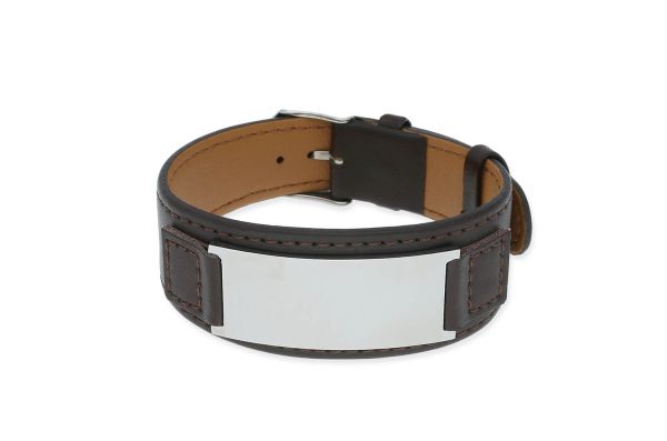 Herrenarmband • Leder • Edelstahl