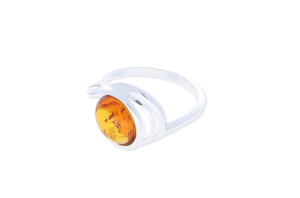 Bernstein Ring 925 Silber orange - LAS202521_x