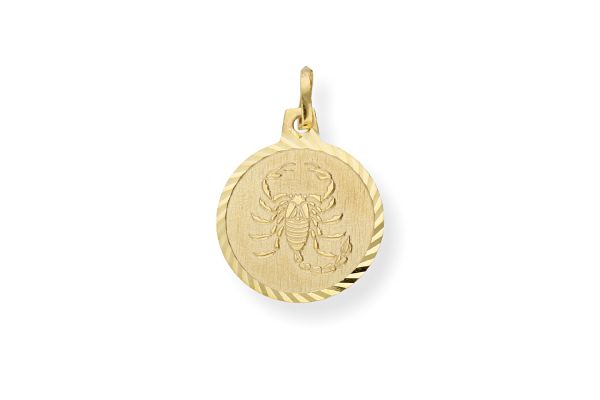 Sternzeichen Skorpion ♏ Anhänger rund • 333 Gold