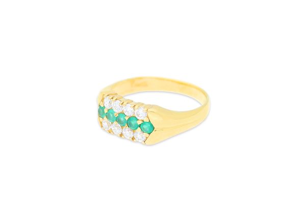 Ring • 750 Gold • Zirkonia • Smaragd