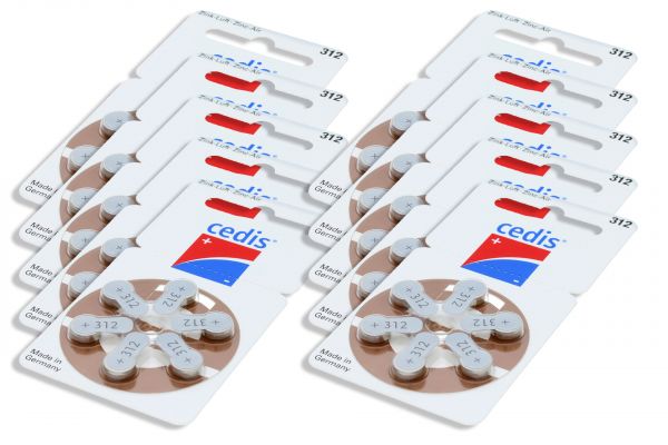 Cedis Typ 312 Hörgerätebatterien • 10x6 Stück