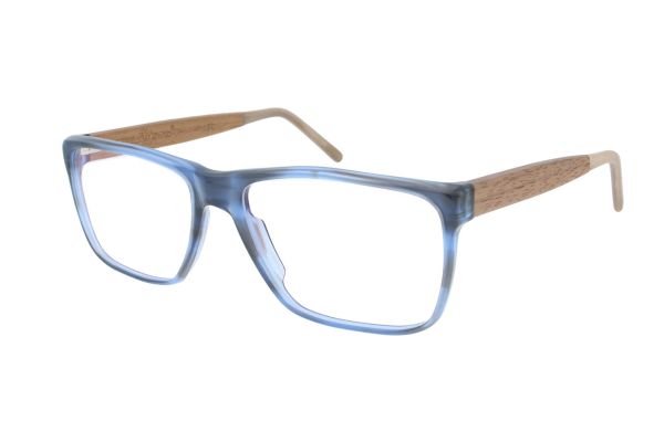 Edelweyes Brille SCHWARZKOGEL • Acetat • Blau mamor • Nuss