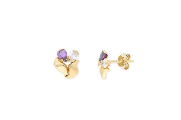 Ohrstecker • 333 Gold • Zirkonia • Amethyst