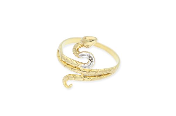 Ring Schlange • 333 Weiß- und Gelbgold