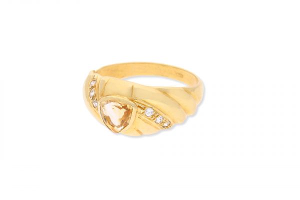 Ring 750 Gelbgold • Citrin • Zirkonia