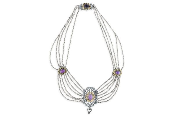 Trachten Collier • 800 Silber • Amethyst
