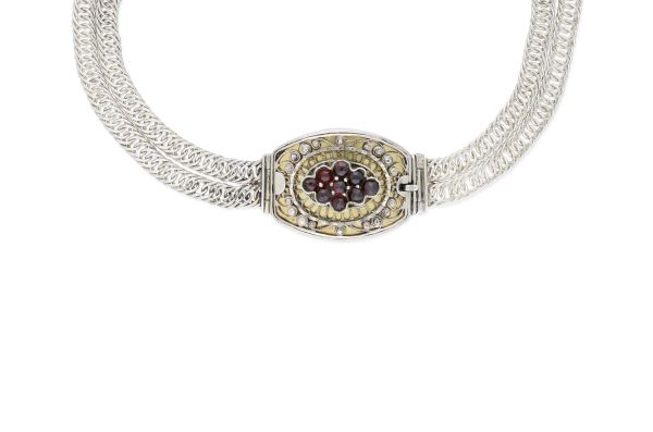 Trachten Kropfkette • 925 Silber verg. • Granat