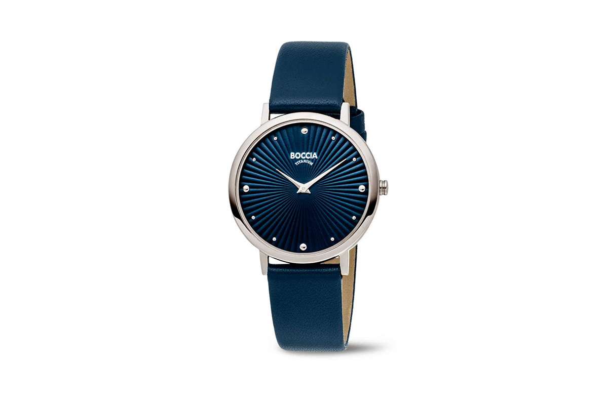 Ceramic Boccia Damenuhr Titan Boccia Damenuhr Dunkelblau Titan