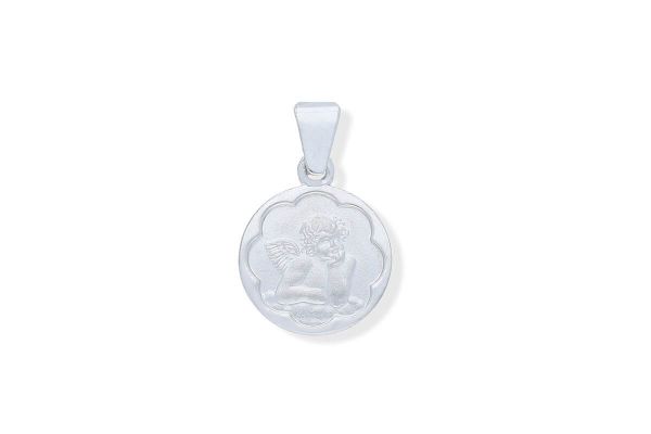 925 Silber Schutzengel Anhänger rund