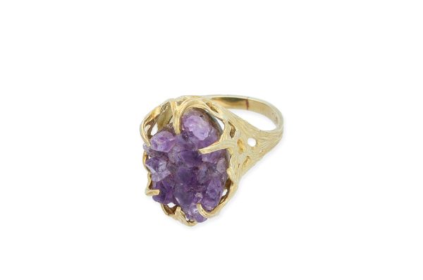 Ring • 585 Gold • naturbelassener Amethyst