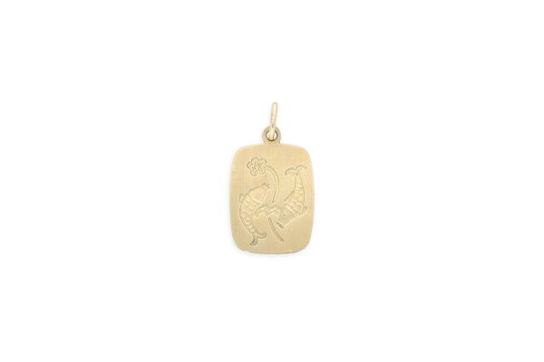 Sternzeichen Fische ♓ Anhänger rechteckig • 333 Gold