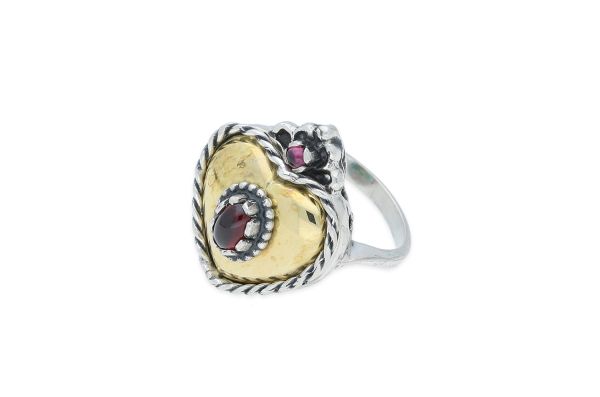 Ring Herz • 835 Silber • Granat