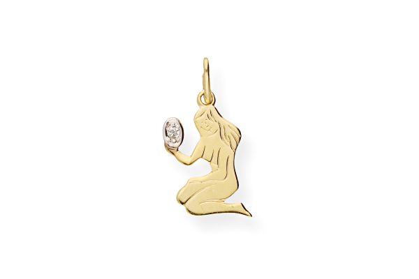 Sternzeichen Jungfrau ♍ Anhänger • 333 Gold • Diamanten