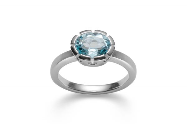 Bastian inverun Ring • Blautopas • Silber 925 rhodiniert • 40001-54