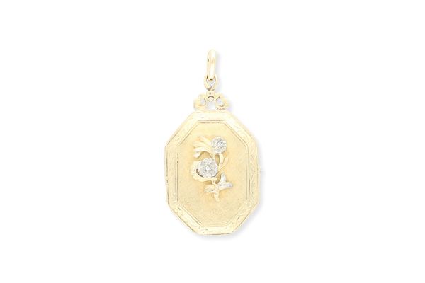 Amulette Anhänger aus 585er Gold mit Diamanten