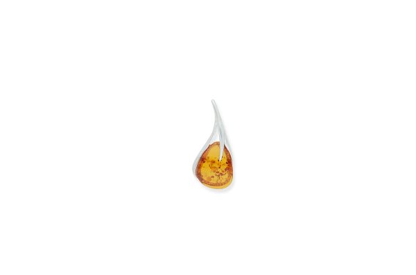 Bernstein Anhänger • 925 Silber • orange