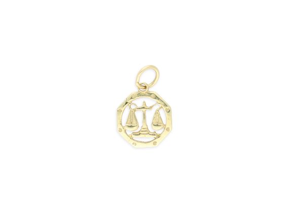 Sternzeichen Waage ♎ Anhänger rund • 585 Gold