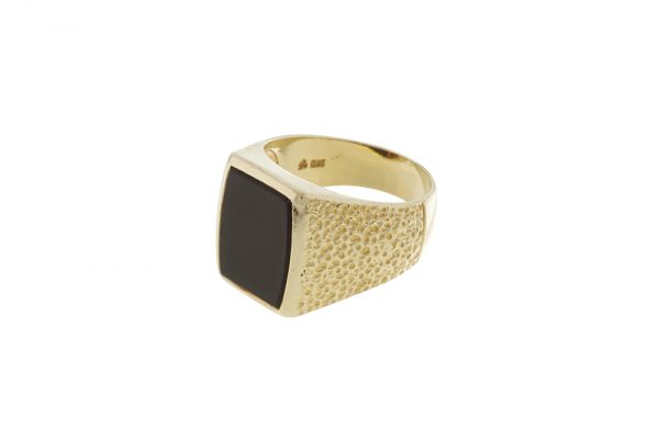Ring 585 Gelbgold mit Onyx - Gr. 63