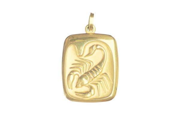 Sternzeichen Skorpion ♏ Anhänger rechteckig • 333 Gold