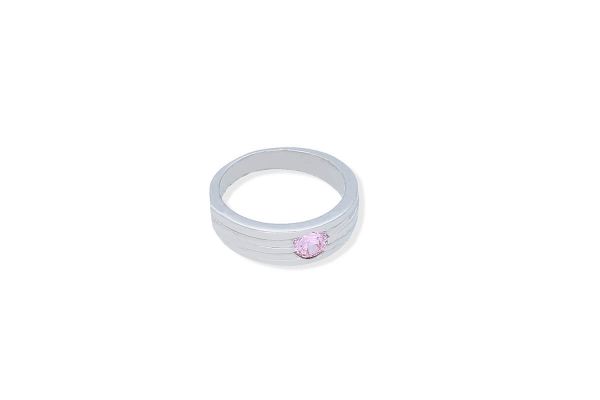925 Silber Schutz Anhänger Taufring mit rosa Zirkonia