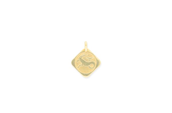 Sternzeichen Steinbock ♑ Anhänger eckig • 585 Gold