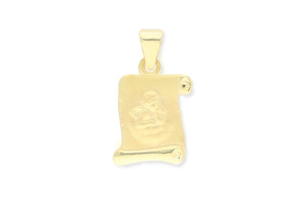 585 Gold Schutzengel Anhänger Schriftrolle