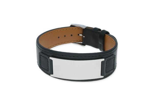 Herrenarmband • Leder • Edelstahl