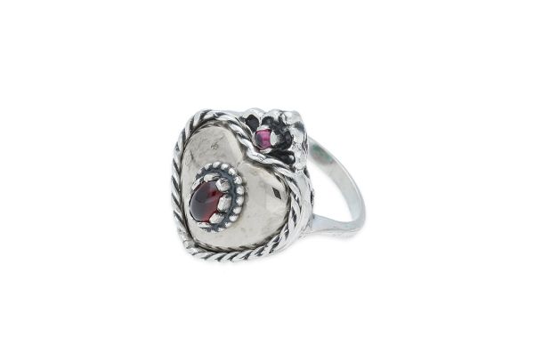 Ring Herz • 835 Silber • Granat