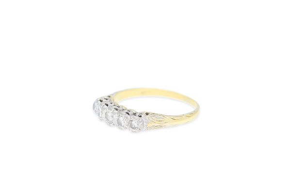 Ring • 585 Gelb- und Weißgold • Diamanten