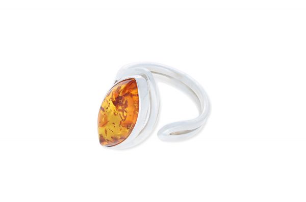 Bernstein Ring 925 Silber orange - LAS175718