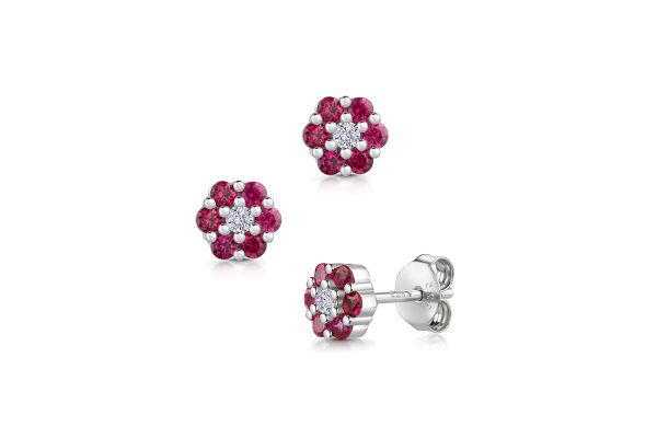 Ohrstecker Blume • 925er Silber • Zirkonia