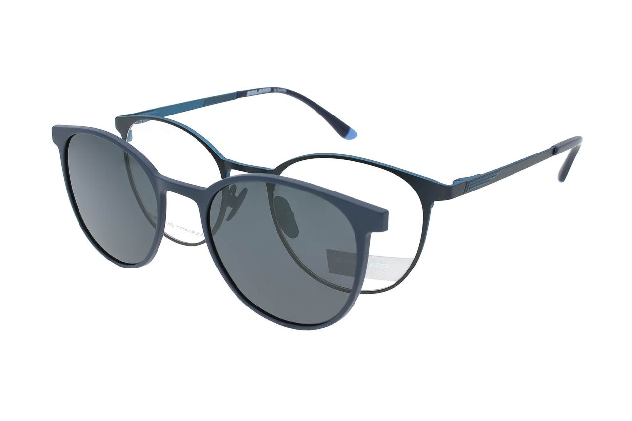 Solano Titanbrille CL10240 B mit polarisiertem Magnet Sonnenclip Solano Titanbrille CL10240 B mit polarisiertem Magnet Sonnenclip