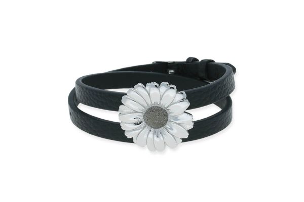 Blumenkind Armband Blüte • Leder • Edelstahl