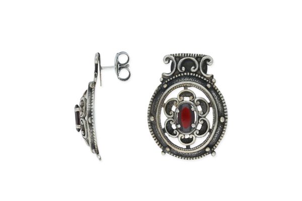 Trachten Ohrstecker • 925 Silber • Granat