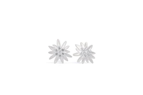 Bernd Wolf Ohrstecker Edelweiß • 925 Silber • Zirkonia