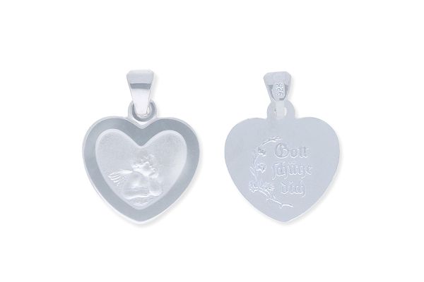925 Silber Schutzengel Anhänger Herz