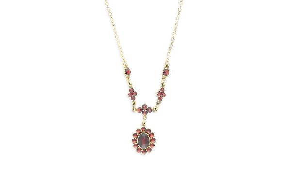 Collier • 835 Silber vergoldet • Granat