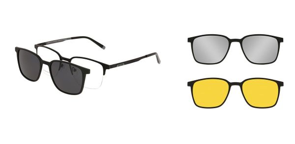 Spar-Set: Solano Halbrand Brille CL10270 mit DREI polarisierten Magnet Sonnenclips