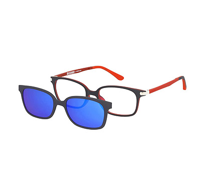 Aufsteck-Brille Clip-On-Sonnenbrillen verspiegelt dunkelblau Flip-Up Polarized 