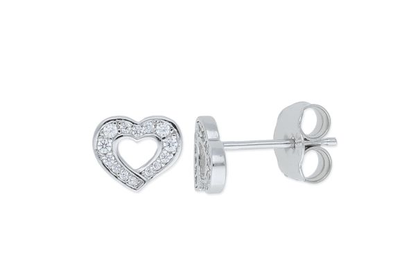 Kinder Ohrstecker Herz • 925 Silber