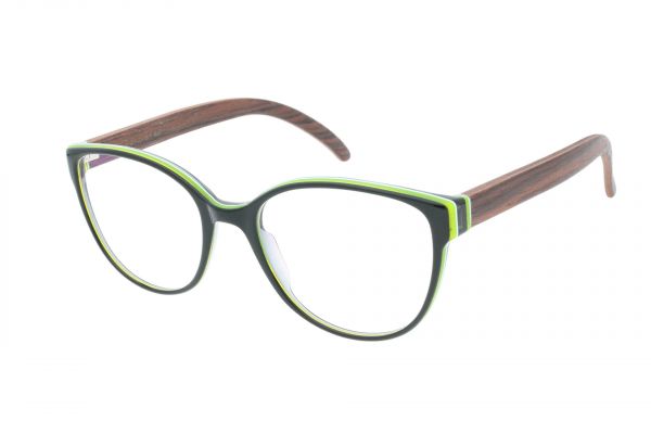 Edelweyes Brille HOCHANGER - Acetat – Schwarz kaschiert - Palisander