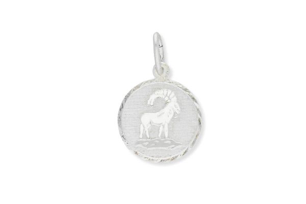 Sternzeichen Steinbock - Anhänger rund 925 Silber