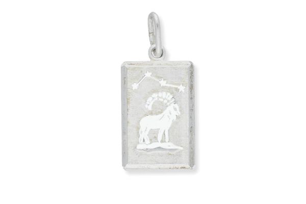 Sternzeichen Steinbock - Anhänger quadratisch 925 Silber