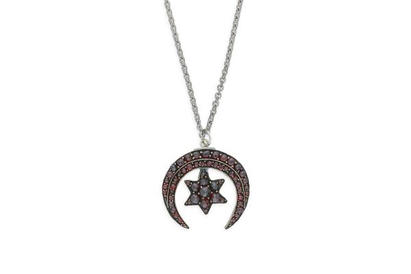 Halskette • Silber • Tombak • Böhmische Granate