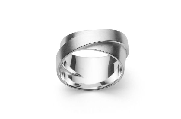 Bastian inverun Ring Puristisches Design • Silber 925 rhodiniert • 39681-54
