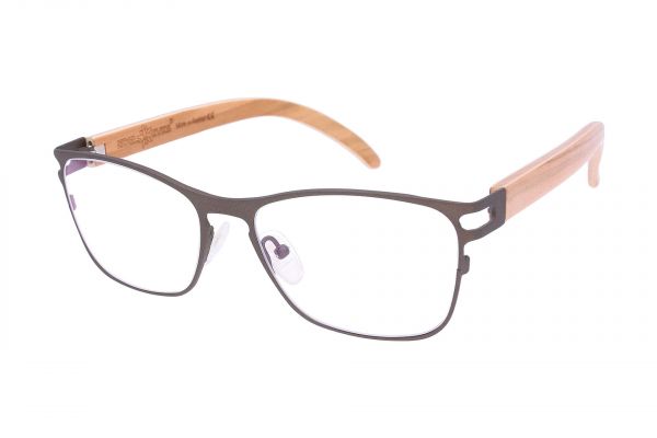 Edelweyes Brille ADMONT - Neusilber - Braun - Olivenholz