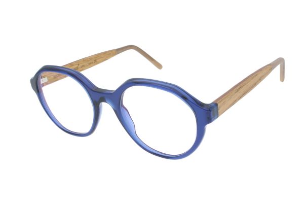 Edelweyes Brille RENNFELD • Acetat • Blau transparent • Eiche