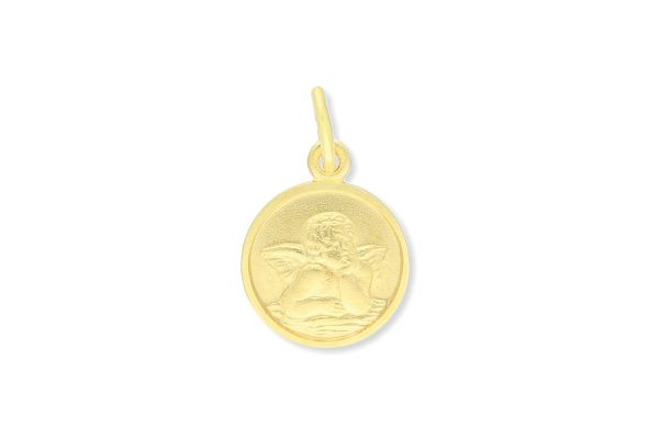 333 Gold Schutzengel Anhänger rund