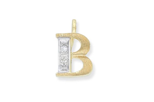 585 Gold Anhänger Buchstabe B mit Diamanten