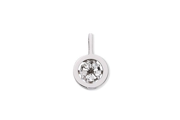 Anhänger 585 Weißgold mit 0,15 ct Diamantbesatz